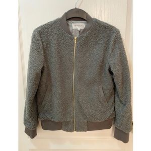 Grey teddy bomber jacket size xsmall